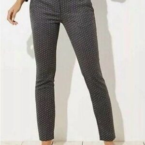 LOFT Petites- Marisa Skinny Black and White Polka Dot Pants